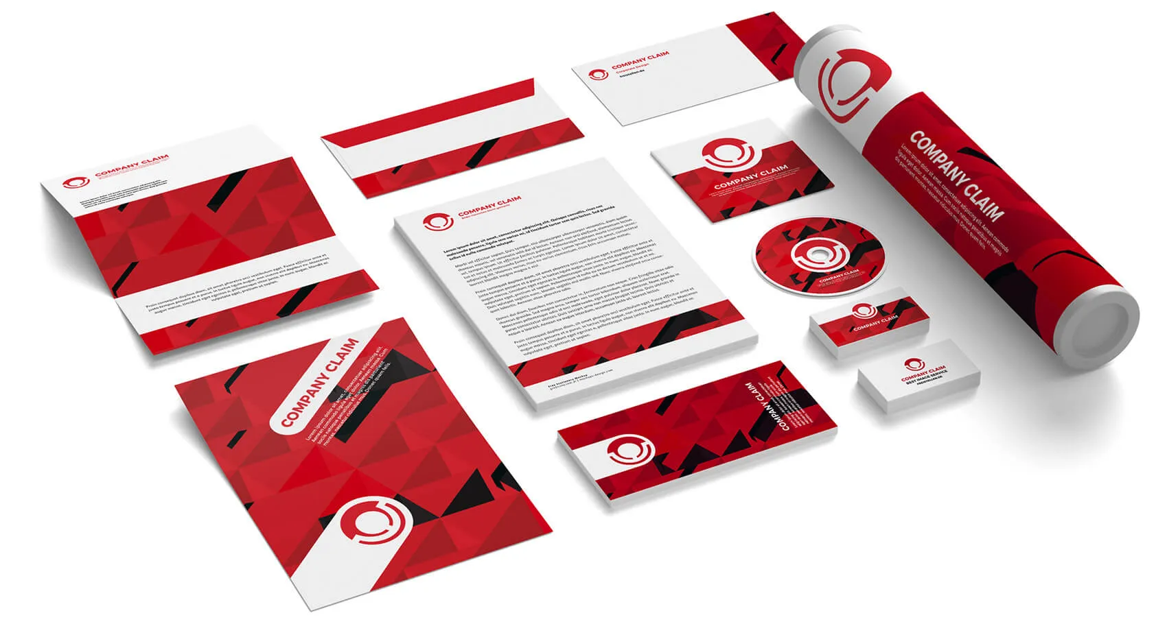 Corporate Design weiß rot Company logo