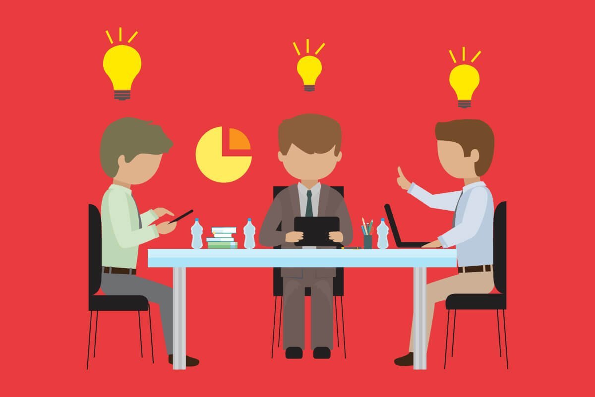 Illustration Besprechung Leuchte Idee