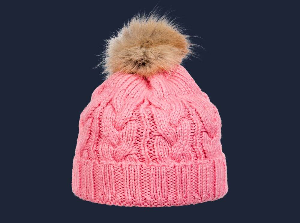 Freistellen Mützen Pink Fellpuschel