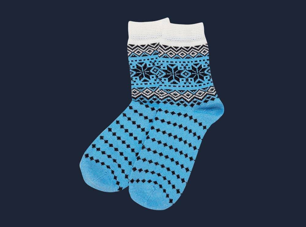 Freistellen Socken Bildbearbeitung Blau Schneeflocken