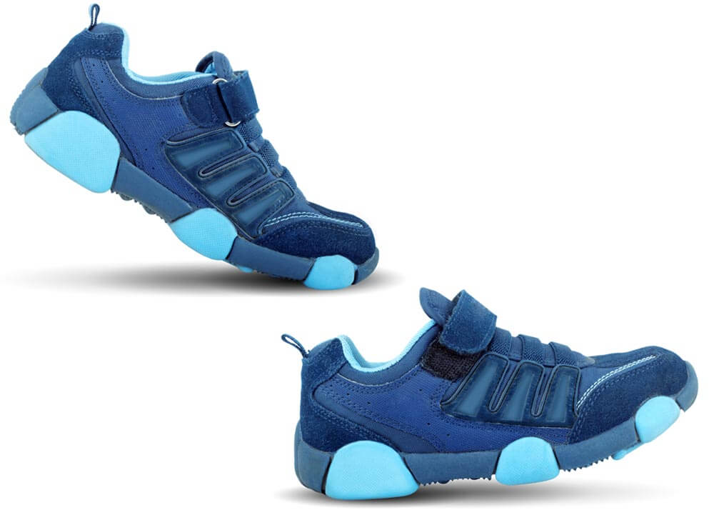 Schuhe laufen blau Klettverschluss